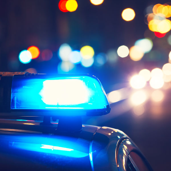 police car with lights on